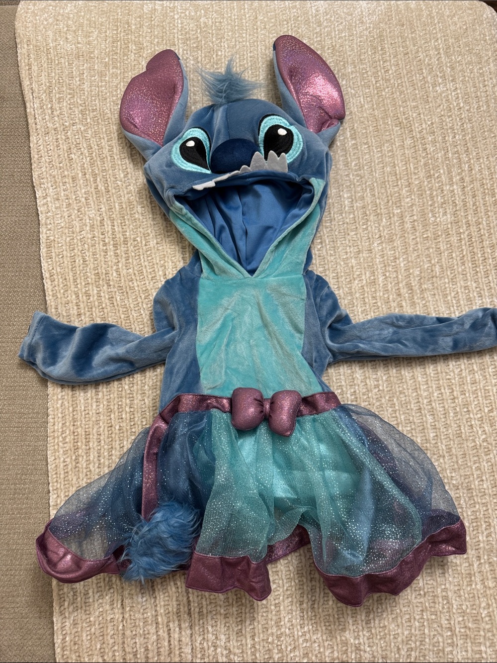 Disney Stitch Infant Hooded Dress Costume - Light Blue & Purple Accents - Picture 3 of 3